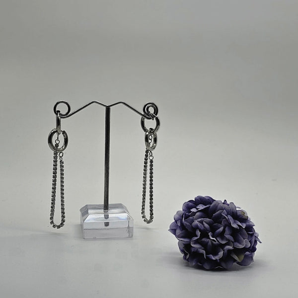 Rhinestone Chain Hoop Earrings