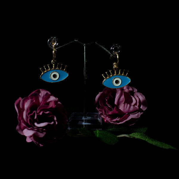 Blue Evil Eye Earrings
