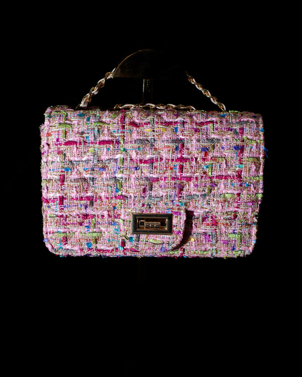 Pink Tweed Chain Bag