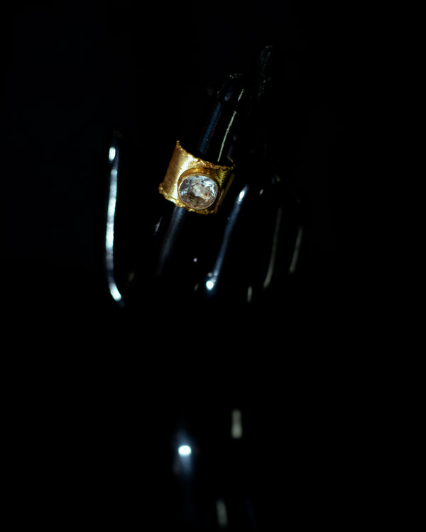 Turkish Gold Ring with Crystal