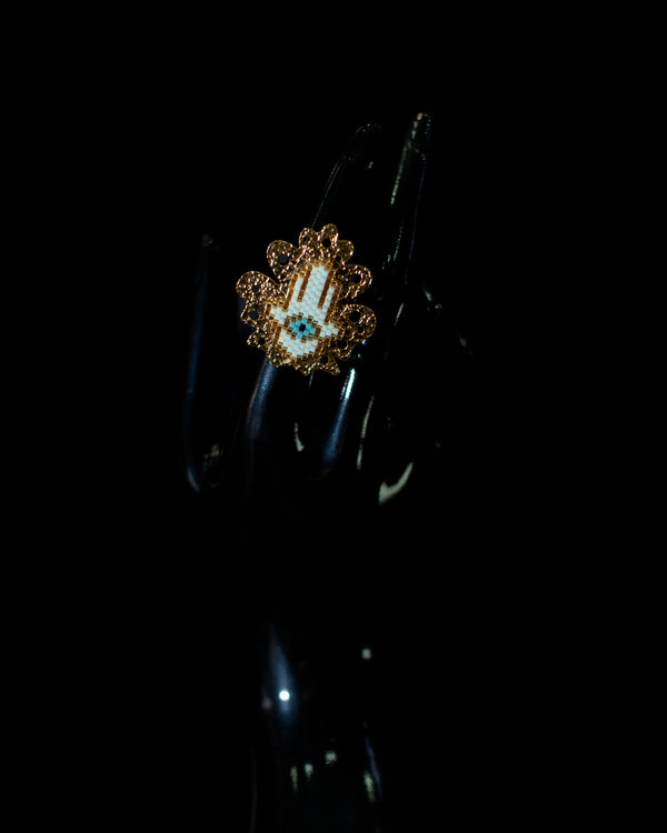 Turkish Evil Eye Fatima Hand Ring