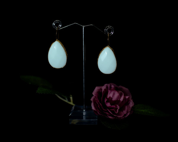 White Drop Turkish Earrings
