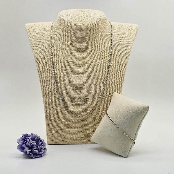 Cuban Curb Chain 2-tone Set