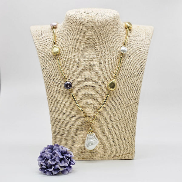 Turkish White Pearl Pendant Necklace